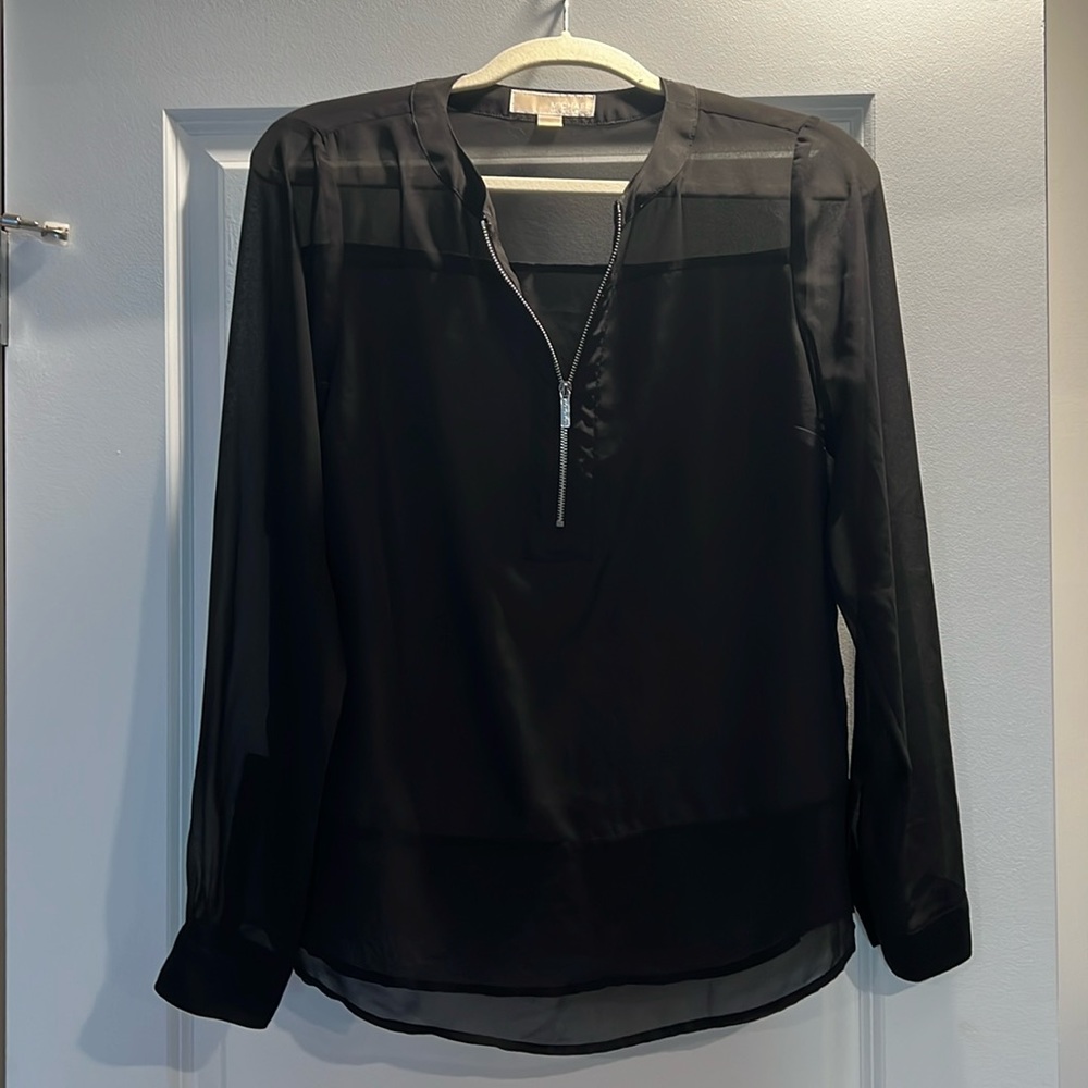 Michael Kors half sheer blouse
